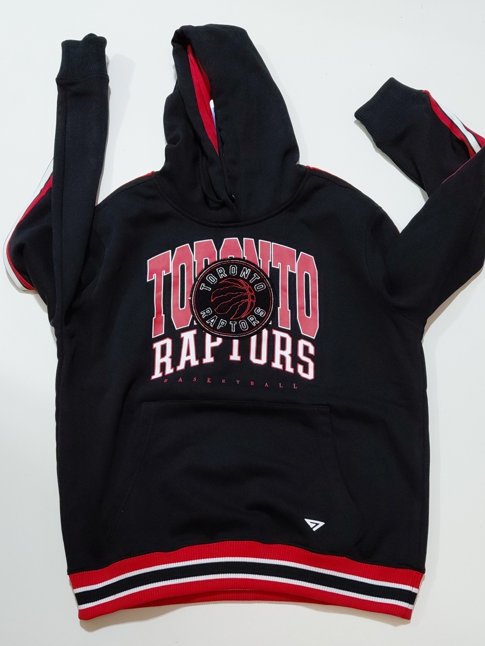 GAME 7 Toronto Raptors Men's Black and Red Hooded  Pullover Size Medium